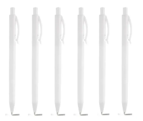 Caneta Plástica Branca Subliflex Leme